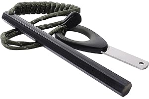 NOOPEL Ferro Rod Fire Starter, 6 inch X 1/2 inch Flint and Steel Fire Starter Kit with Paracord Lanyard Handle and Striker, Emergency Survival Tool for Your Hiking, Backpacking, Campfires and Camping