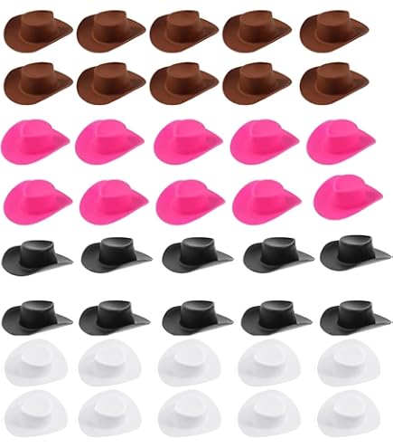 50 Mini Chapeaux Haut-de-forme En Plastique Noir - Pour Cupcakes, Fêtes Et Déco Créative - 2