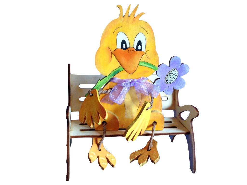 News A-KKH8820GB Petra's Craft Craft Set, Chick with floppy, Wooden Garden Bench