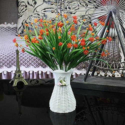 Jhyflower High-end atmospheric bedroom furnishings plastic artificial flowers artificial bouquets of flowers ornaments potted home table tea, gray 3 orange Jasmine B basket