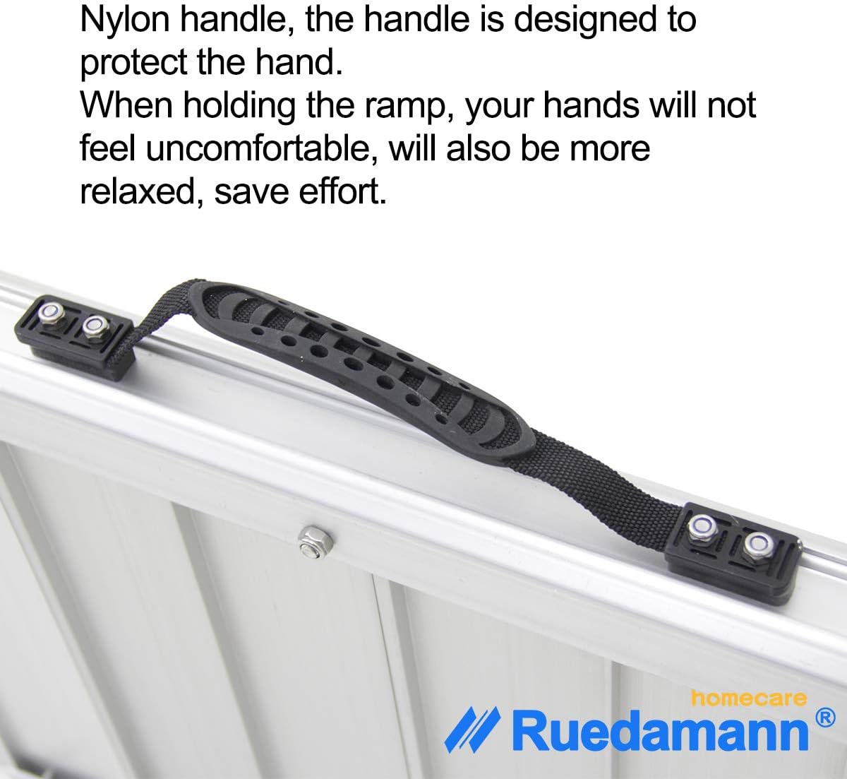 Ruedamann 2ft Aluminum Folding Threshold Ramp Wheelchair Ramps for Wheelchairs,Steps,Stairs,Curbs,Doorways,Non-Skid Surface Portable Wheelchair Ramp (MR607M-2): Health & Personal Care