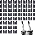 100 Pcs Pourers Dust Covers，Liquor spout Covers, Dispenser Spout Dust Rubber Caps for Olive Oil Liquor Bottles, Black (Black)