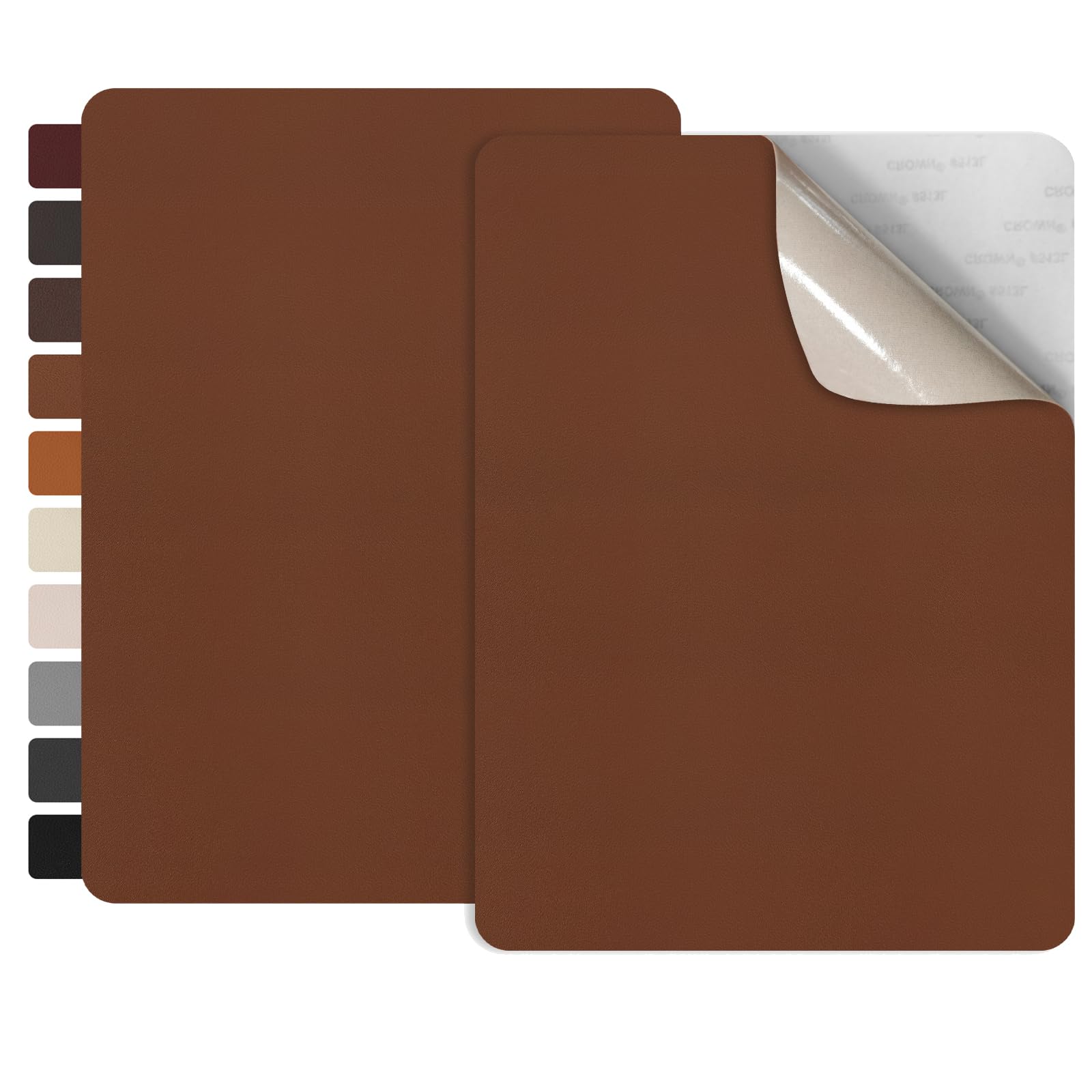 Photo 1 of 2 Pcs Leather Repair Patch Kit Self-Adhesive Waterproof for Furniture, Car Seats, Office Chairs & Leather Couches?8 * 11 Inch Brown?