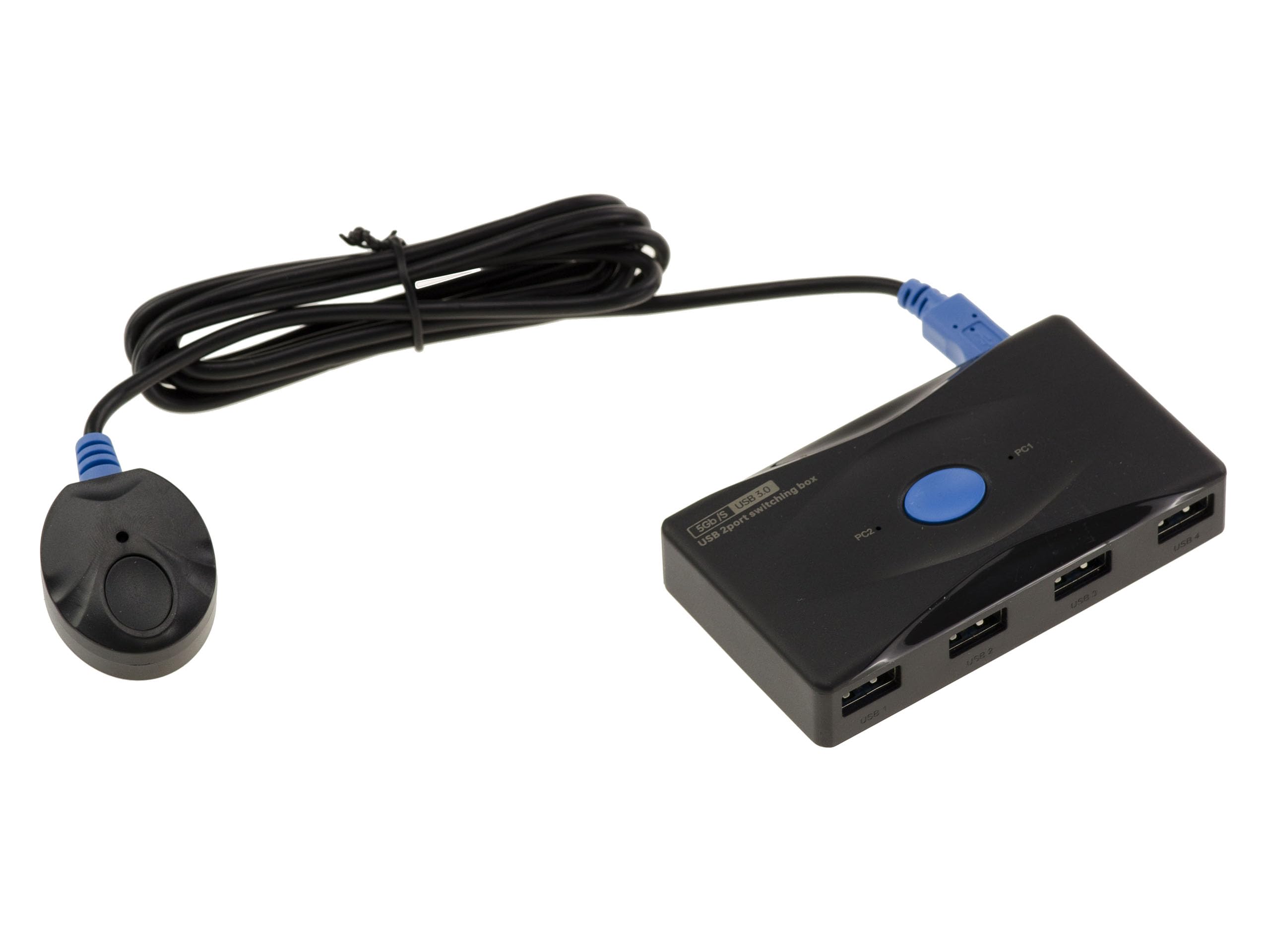 KALEA-INFORMATIQUE Switch USB3 sharing box for connecting 4 USB 3.0 peripherals to two different PCs or MACs with remote control.