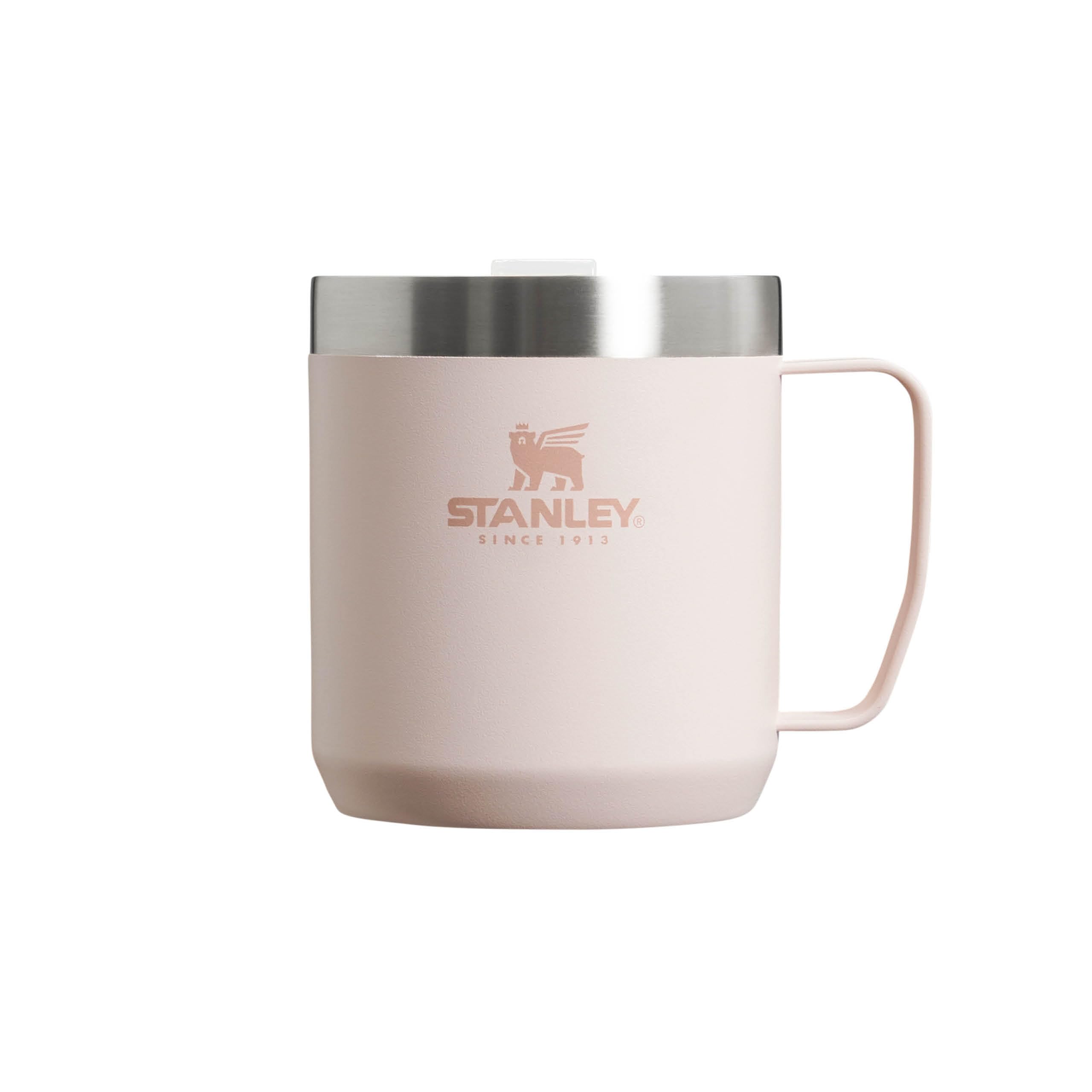 Stanley Classic Legendary Camp Travel Mug 0.35L - Keeps 1.5 Hours Hot - 3 Hours Cold - Dishwasher Safe - Stainless Steel Coffee Cup - BPA-Free - Rose Quartz