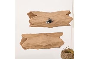 DAERKY Jumping Spider Hide, Spider Hiding cave, Tree Jumping Spider Climbing Toy with cave, Magnetic Hiding Habitat, 3D Printed, Small Reptile Enclosure Decoration Accessories (Wood Color)