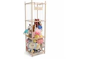 Btiyqit Stuffed Animal Storage & Organizer, Large Capacity, Wooden Space Saving, Easy Install for Living Room, Bedroom, Kids 