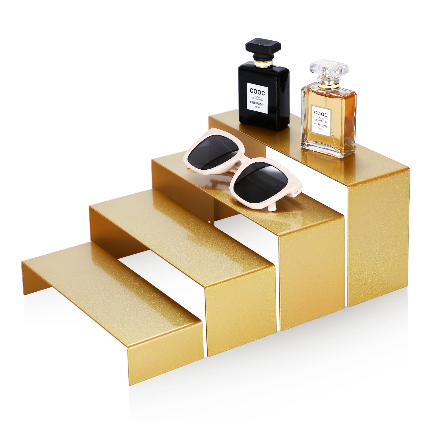 DI QIU REN Gold Perfume Display Stand, 4 Sizes Metal Display Risers ...