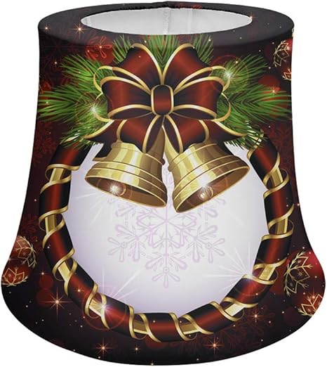 Whereisart Merry Christmas Bling Bling Bells Ribbon Red Table Lamp Shade Minimalist Nightstand Lamp For Bedroom Girls Room Bedroom Guest Room Office S Amazon Com
