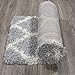 Indoor Moroccan Trellis Design Jute Back 2x5 Soft Shag Runner Rug for Hallway, Entryway, Kitchen, Living Room, Bedroom, Bathroom, 2' x 5', Gray