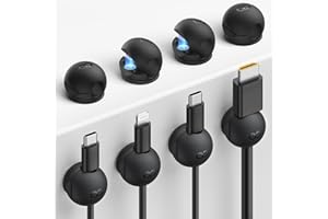 8Pack Magnetic Cord Organizer Clips - Lamicall [Mini-Soft Silicone] Cable Management for Phone Charger Cords, Strong Magnet A