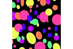 CORWOGOLO 108ft UV Round Dot Neon Paper Streamers - Glow in The Dark Party Favors & Decorations for Wedding & Birthday Parties