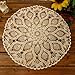 kilofly Handmade Crochet Cotton Lace Table Sofa Doily, Waterlily, Beige, 20 inch