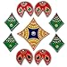 Diwali Christmas Decorations - Rangoli - Indian Home Decor Decoration from India - 9 Piece Wooden Handmade