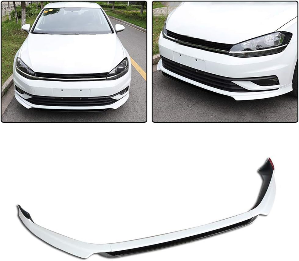 fits Volkswagen VW Golf 7.5 VII MK7.5 Base Hatchback 2018 2019 PP Front Bumper Lip Spoiler Cover (Black + Red)