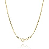 PPRLIFE 14K Gold Necklace for Women Gold Chain for Men 1/1.5/2mm Wide Thin Box Chain Thin Necklace for Women Chains Minimalist Classic Hip-Pop Necklaces Non Tarnish