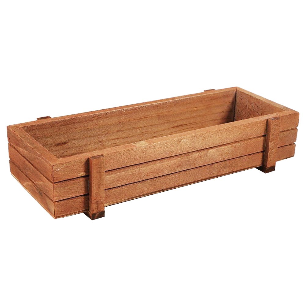 Yosoo 2 Pack Natural Wood Storage Box for Succulent Plants Plants Moss Decorative Window Sill Storage Box Rectangular Container for Indoor/Outdoor