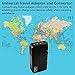 Travel Adapter and Converter: Universal Travel Adapter Step Down 220V to 110V Voltage Converter with 6.2A 4-Port USB and UK/AU/US/EU Worldwide Plug Adapter International Travel Adapter (Black)
