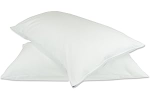 BC BARE COTTON Luxury Hotel Bedding Quality Collection, Ultra Soft dust Proof Plain Pillow Protector | Pillow Cover with Zipper, Soft & Comfortable for Hair and Skin, Standard Size, 2 Pack Set