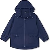 EIGIOO Boys Girls Waterproof Hooded Jackets Lightweight Soft Lining Kids Windbreaker Rain Coats