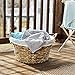 Household Essentials Round Wicker Laundry Basket with Handles, Whimsical Water Hyacinth Basket, Supportive Metal Frame, Removable Polyester Liner, Handwoven, Well-Structured and Versatile, Natural