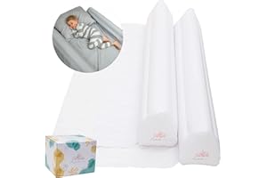 FIG AND BLOSSOM [2-Pack] Inflatable Bed Rail with pump for Toddlers + Kids - Made w/NON-TOXIC TPU Travel Bed Bumpers for Toddlers and Kids - Blow-up Bed Bumper w/Safety Flap - King, Queen, Full, Twin Bed Safety Guard