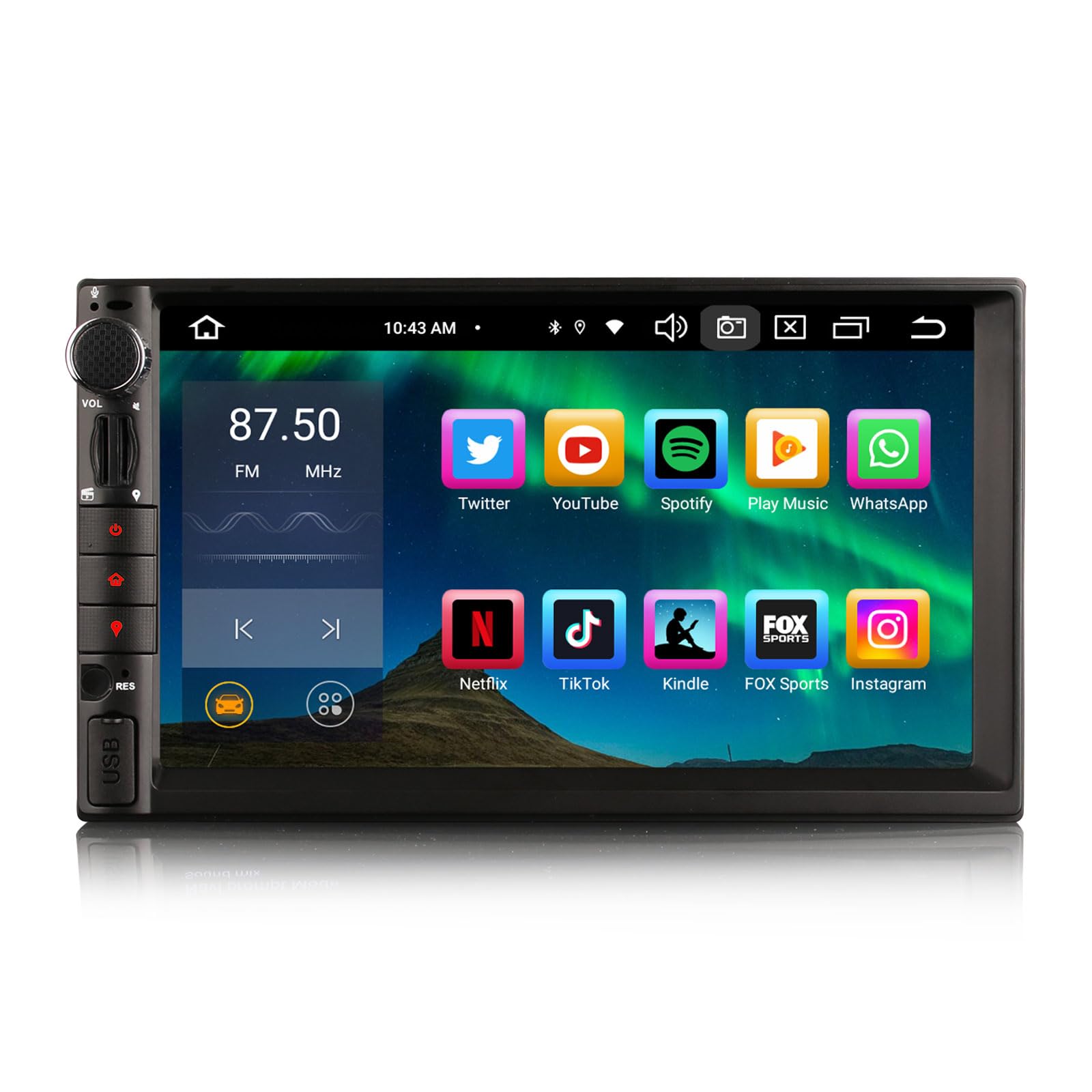 Erisin 8-Core 4GB RAM 64GB ROM Double Din Android 12 Car Stereo Sat Nav Head Unit Wireless CarPlay Wired Android Auto DAB+ Car Radio Bluetooth DSP WIFI 4G GPS OBD2 TPMS DVR USB RDS