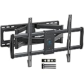 PERLESMITH Full Motion TV Wall Mount for 50-90 in TVs, Super Load-Bearing up to 165lbs, TV Mount Bracket with Dual Articulati