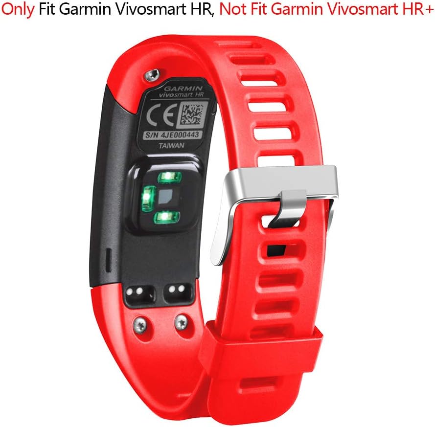 Band for Garmin Vivosmart HR, Soft Adjustable Silicone Replacement Wrist Watch Band Accessory for Garmin Vivosmart HR (No Tracker, Replacement Bands Only) (Red)
