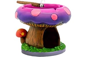 YukaBa Fantastical Mushroom House Ashtrays with Storage - Cool Ashtrays for Weed Smokers and Bong Users with Smoking Accessories Collection