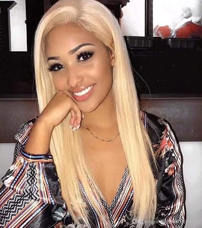 Amazoncom Mosoo 18inch Full Lace Human Hair Wigs Blonde