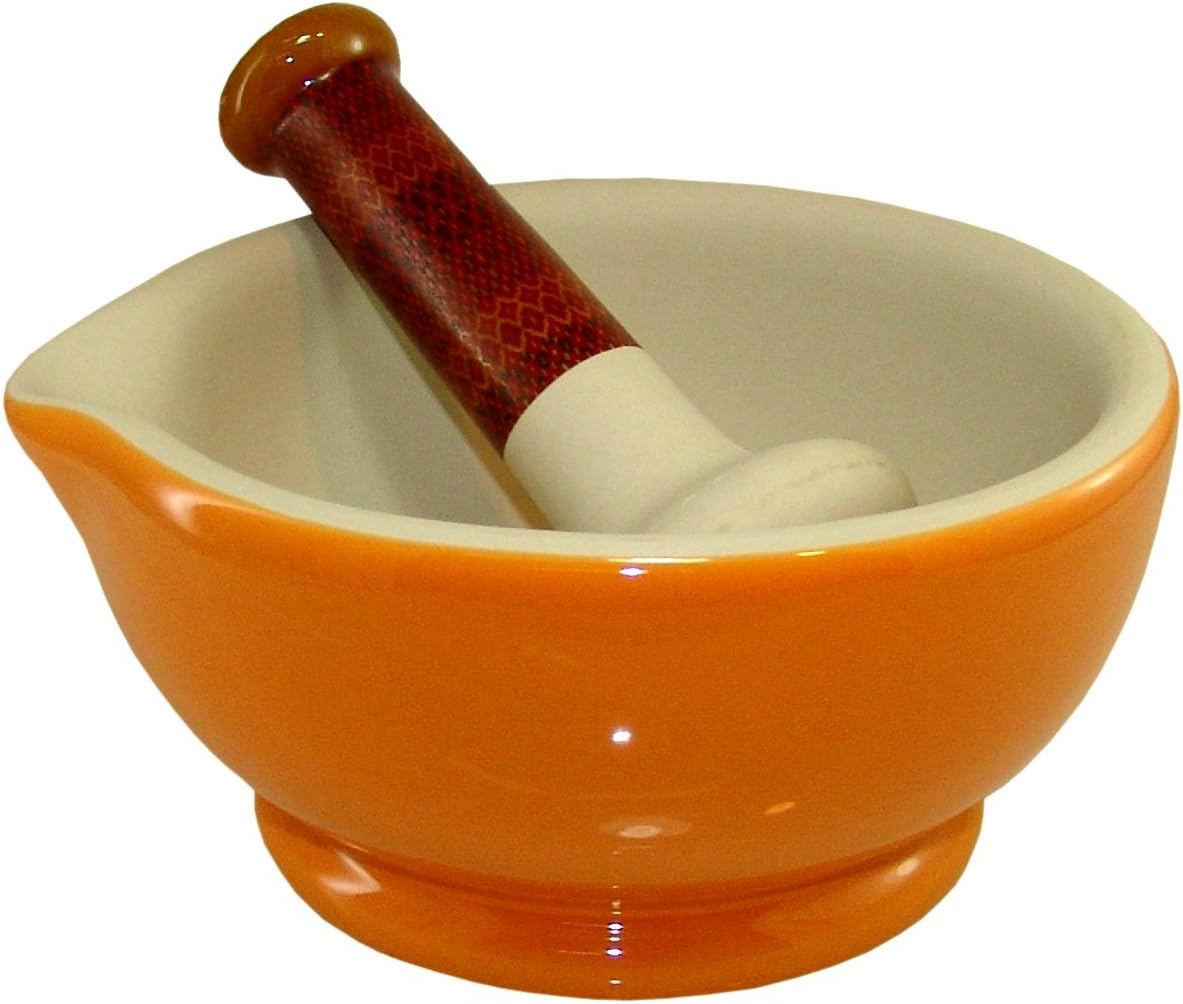 AMERICAN MASALA 2.5 Pint 8" Mortar & Pestle Saffron