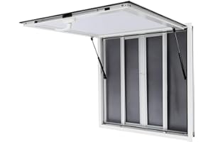 OIVEINYA Food Truck Service Window Concession Stand Serving Window for Food Trailer Trailer Windows Concession Windows Door with Drag Hook (36x36Inch(With screen, awning and drag hook))