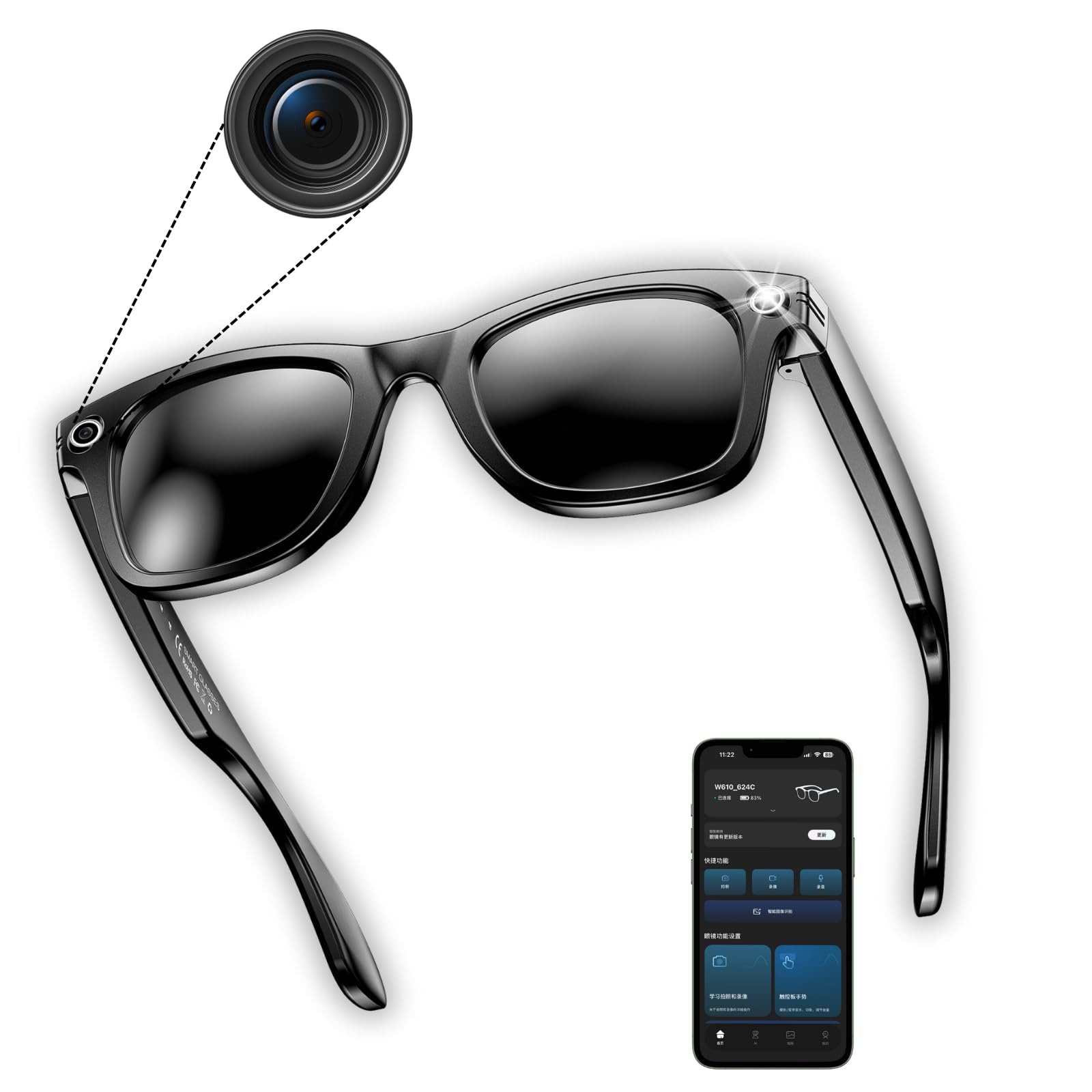 Photo 1 of **PREUSED **UNABLE TOM TEST**
NEXLENZ Smart Glasses with Camera–8MP Hands-Free Photo & Video,Live Translation,AI Recognition with Voice Feedback,Bluetooth Audio,IP67 Waterproof Sunglasses