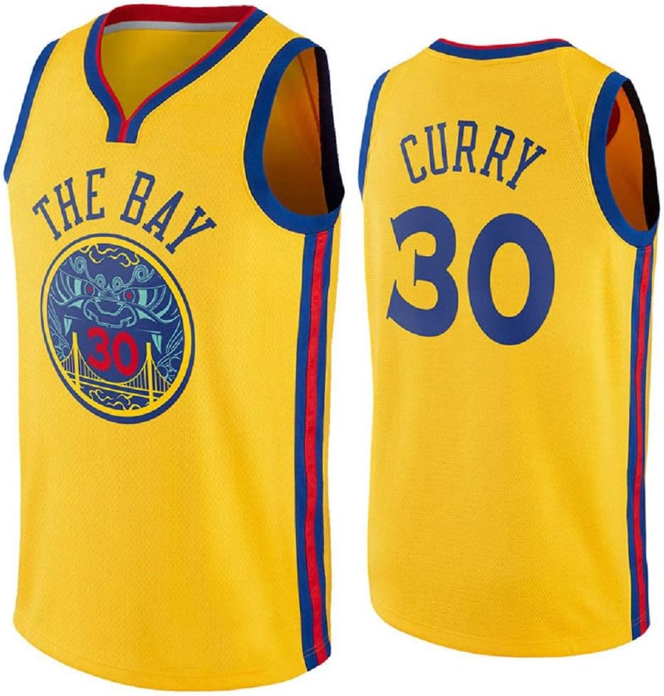 runvian Men's Basketball Jerseys - Stephen Curry #30 Men's Basketball Jersey NBA Golden State Warriors New Jersey Embroidered Fabric Jersey (Size: S-XXL)