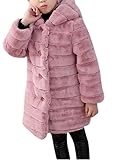 Girl's Long Warm Faux Fur Coat Thicken Fake Fox