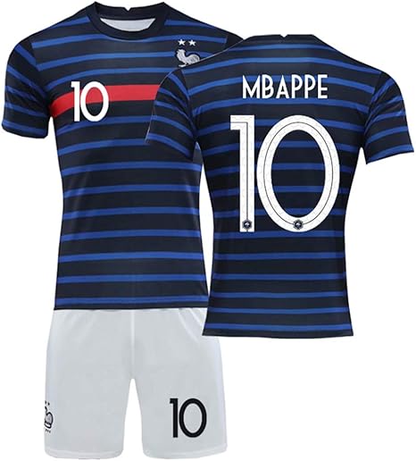 Zgdgg Fc Equipe De France De Football 2020 21 T Shirt Set Mbappe 10 Home Xs Amazon Co Uk Sports Outdoors