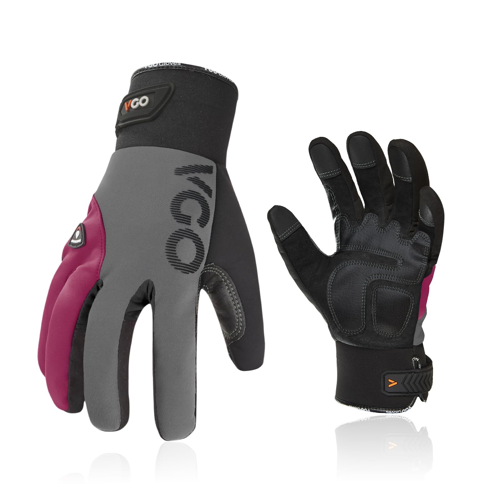 Vgo... Thermal Waterproof Gloves Work Women -20℃ Touchscreen with 3M Thinsulate Lining, Winter Warm Safety Gloves in Cold Weather Utility for Warehouse Freezer
