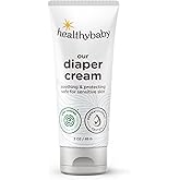 HealthyBaby Our Diaper Cream | Hypoallergenic Zinc Oxide & Squalane Diaper Cream | Fragrance Free, EWG Verified + Non-GMO, 3 oz