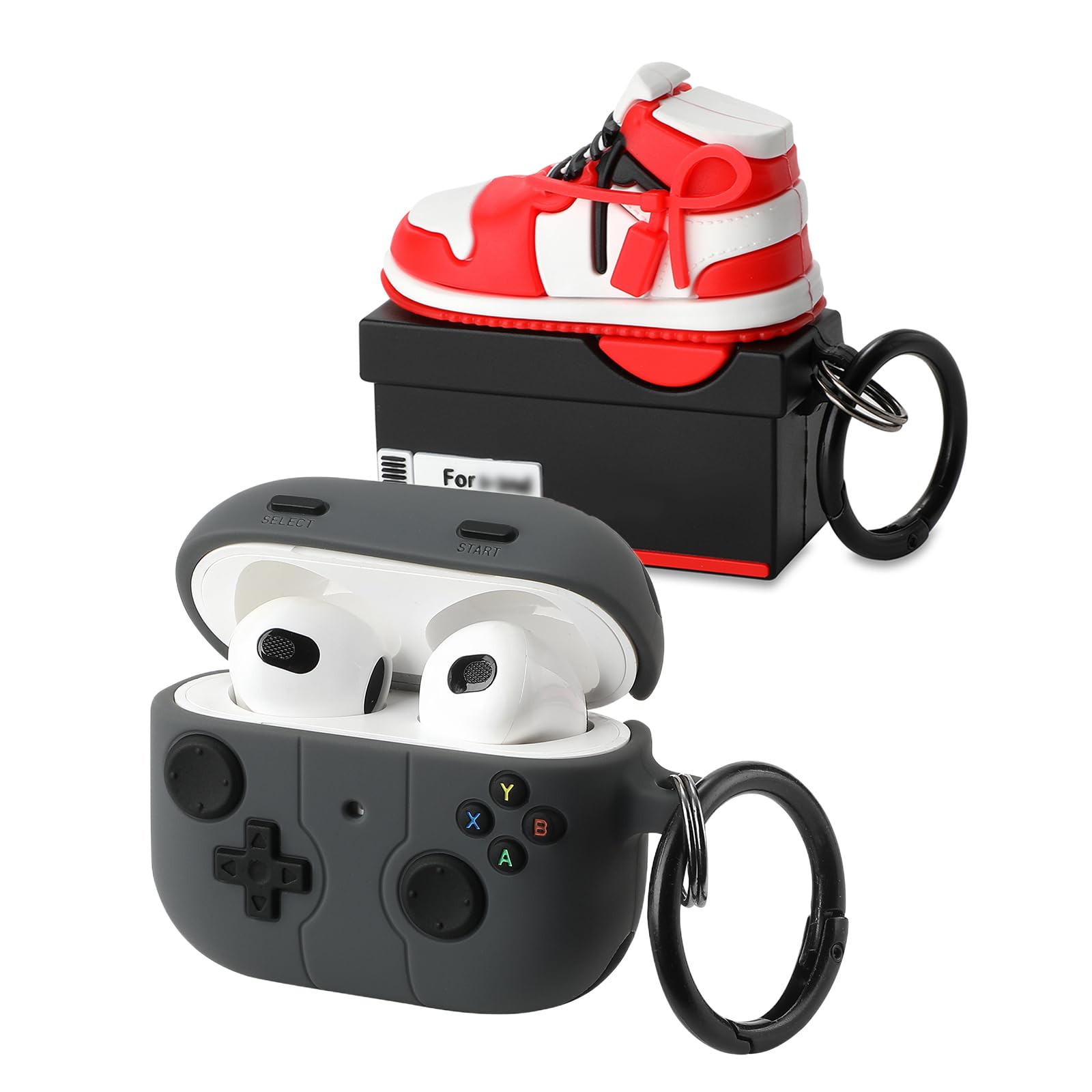 Photo 1 of [2Pack] Gedicht for Airpods 3rd Generation Case, Funny 3D Cartoon Game Console Shoe Box Design Silicone Soft Cases for Airpods 3rd Case Cover, with Keychain Kids Women Men for Airpods 3 Case