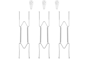 Bilillo 3 Pack Plate Hangers for The Wall, Suitable for 9-11 inch Art Plate, Stainless Steel Invisible Heavy Duty Wire Plate 