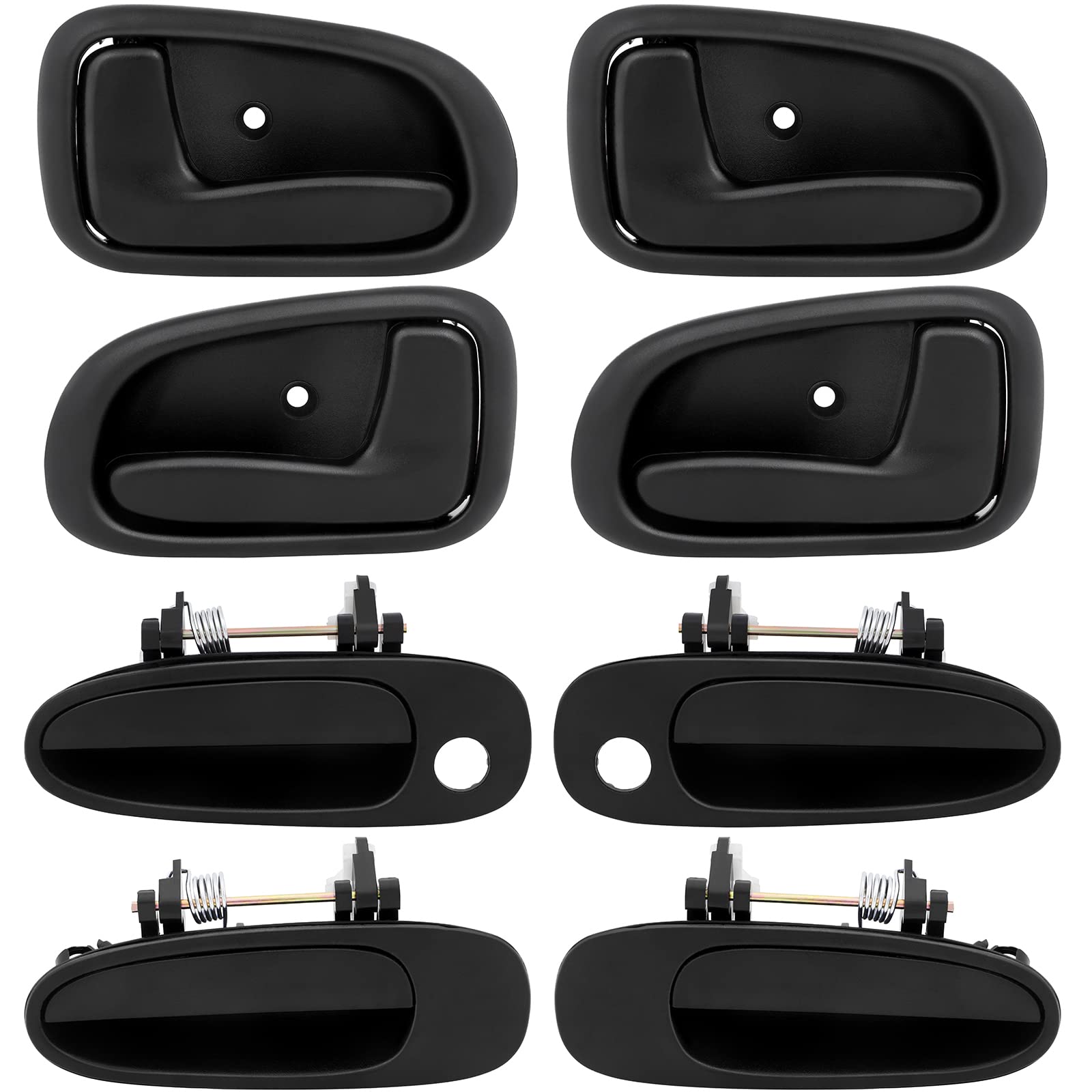 Photo 1 of LUJUNTEC Exterior Interior Door Handles,Front Rear Door Handles Driver Left Passenger Right Side,Replacement for 1993-1997 for Geo for Prizm,8pcs Black