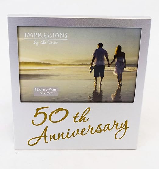 Happy 50th Anniversary Photo Frame Gift For Couple Gift Ideas Golden