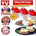 Silicone Egg Cooker Set,Non Stick Egg Poacher,Soft Hard Boiled Egg Maker Cups Without Shell,Boiled,Steamer with Egg Holder,LiD (9 Packs)
