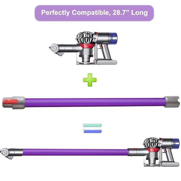 QYGBA REPLACEMENT WAND TUBE FOR DYSON STICK V15 V11 V10 V8 V7 VACUUM PARTS, EXTENSION VACUUM REPLACEMENT PARTS, 28.7 IN (PURPLE)