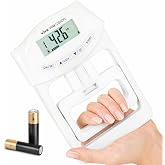 Vive Precision Grip Strength Tester - Hand Grip Dynamometer - Handheld | Digital Grip Measurement Meter Device Trainer Power 198 Lbs / 90 Kgs - Strengthener Exerciser for Sports, School and Home Use
