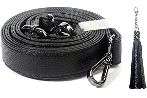 BEAULEGAN Purse Strap Replacement - Full Grain Microfiber Leather - 59 Inch Long Adjustable for Crossbody Shoulder Bag - 0.7 Inch Wide, Black/Gunmetal