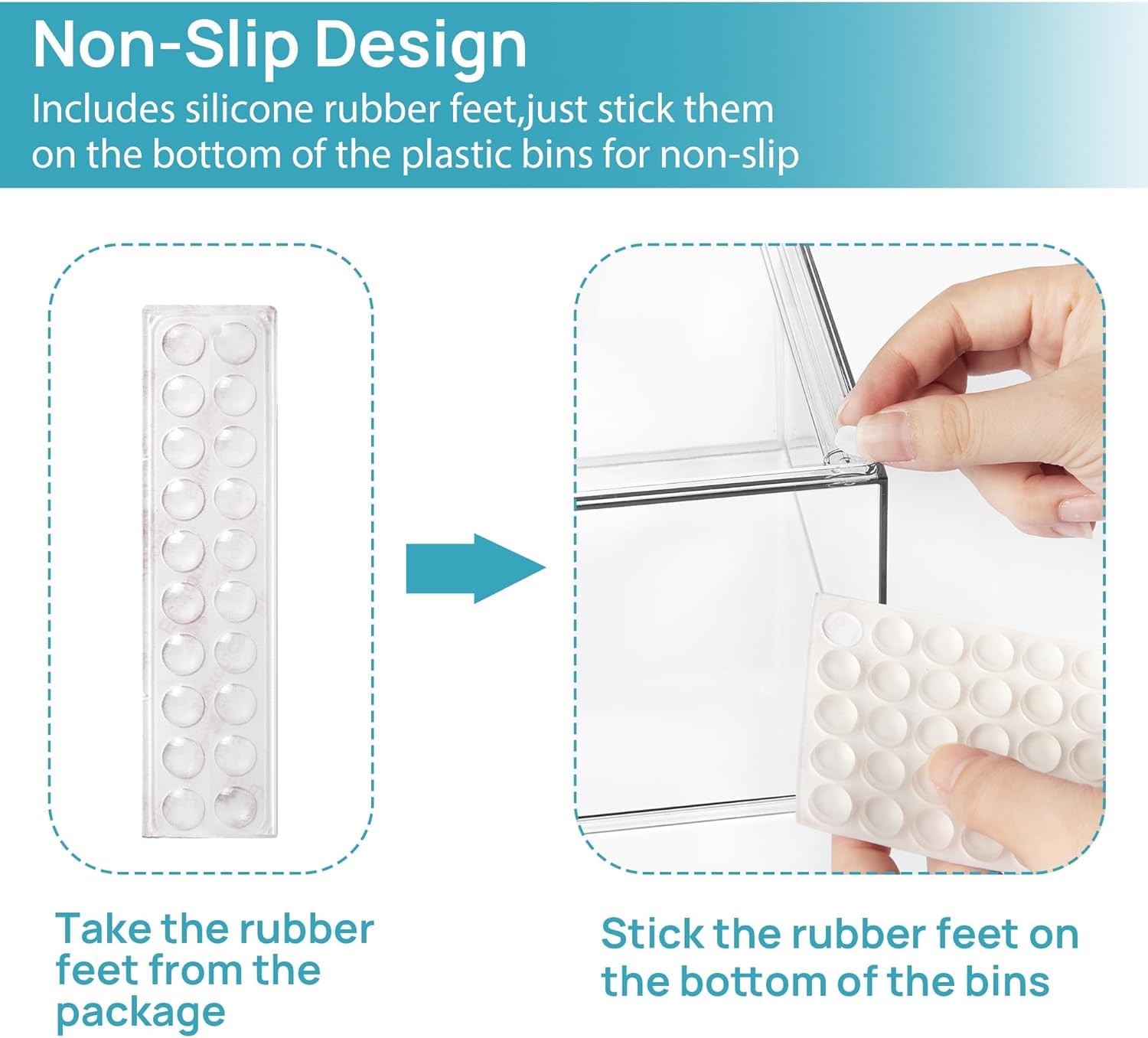 Vtopmart 4 Pack Small Clear Stackable Storage Drawers,Acrylic Bathroom Makeup Organizer,Plastic Storage Bins For Vanity, Undersink, Kitchen Cabinets, Pantry, Home Organization