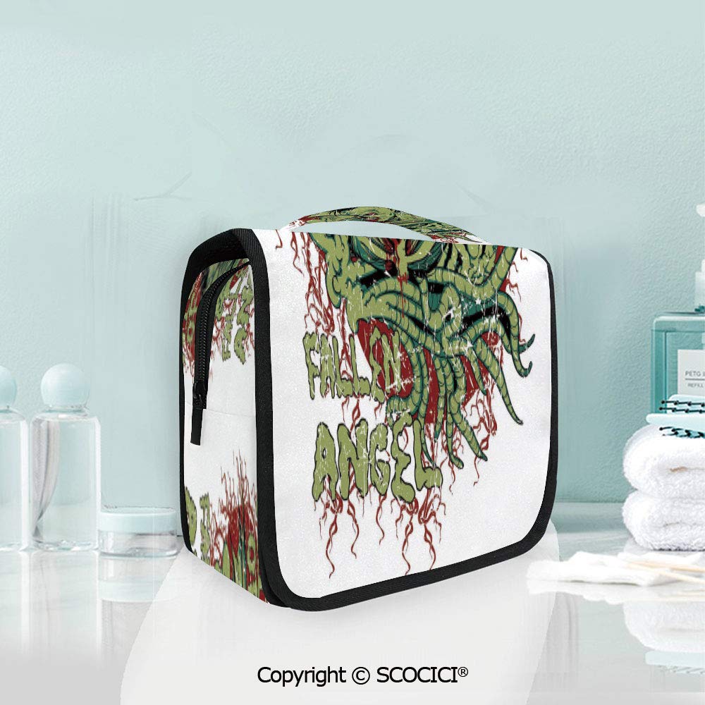 SCOCICI Travel Hanging Wash Bag Kit Night of Fallen Angel Demonic Zombie Hu