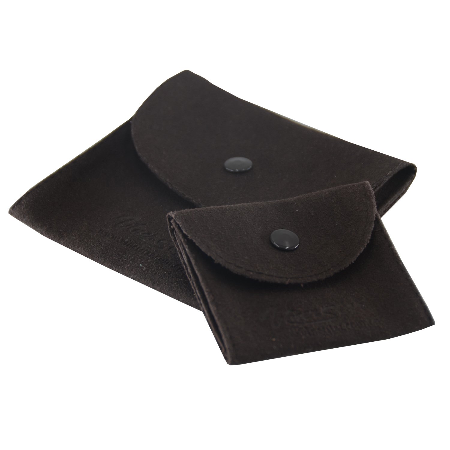 Vinerstar Pack of 2 PCS Suede Leather Jewelry Pouch with Snap Button (Brown)